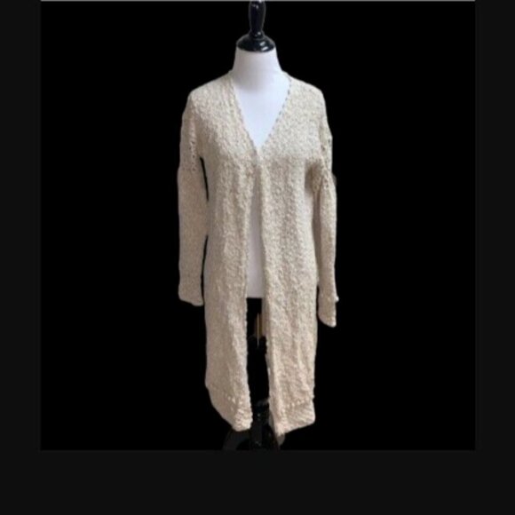 Carraig Donn Aran Women's M Medium Knit Cardigan Handknitted Ireland Knee Length - Picture 1 of 9